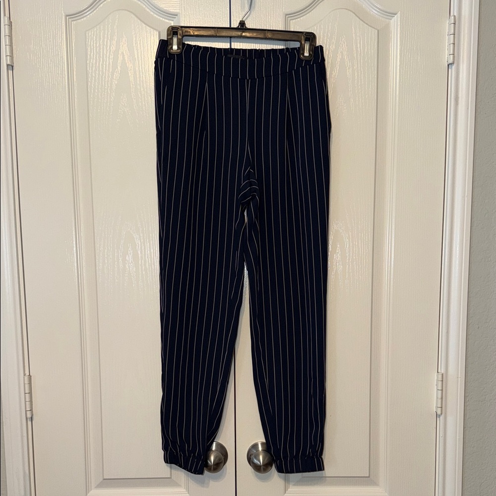 Trouvé Navy and White Striped Jogger With Elastic Waistband and Hem Size 00